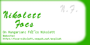 nikolett focs business card